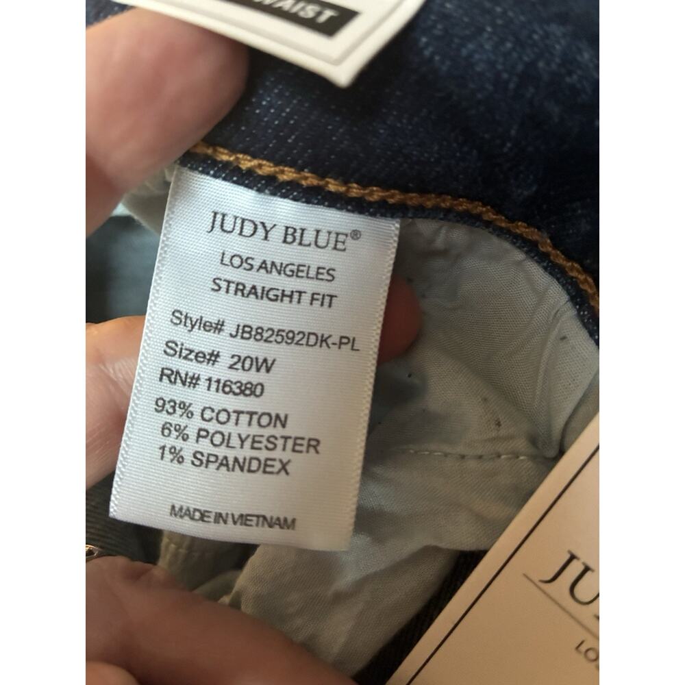 Judy Blue High Waisted 90s Knee Destroy Straight Leg Jeans JB82592 Size 20W - Picture 8 of 9